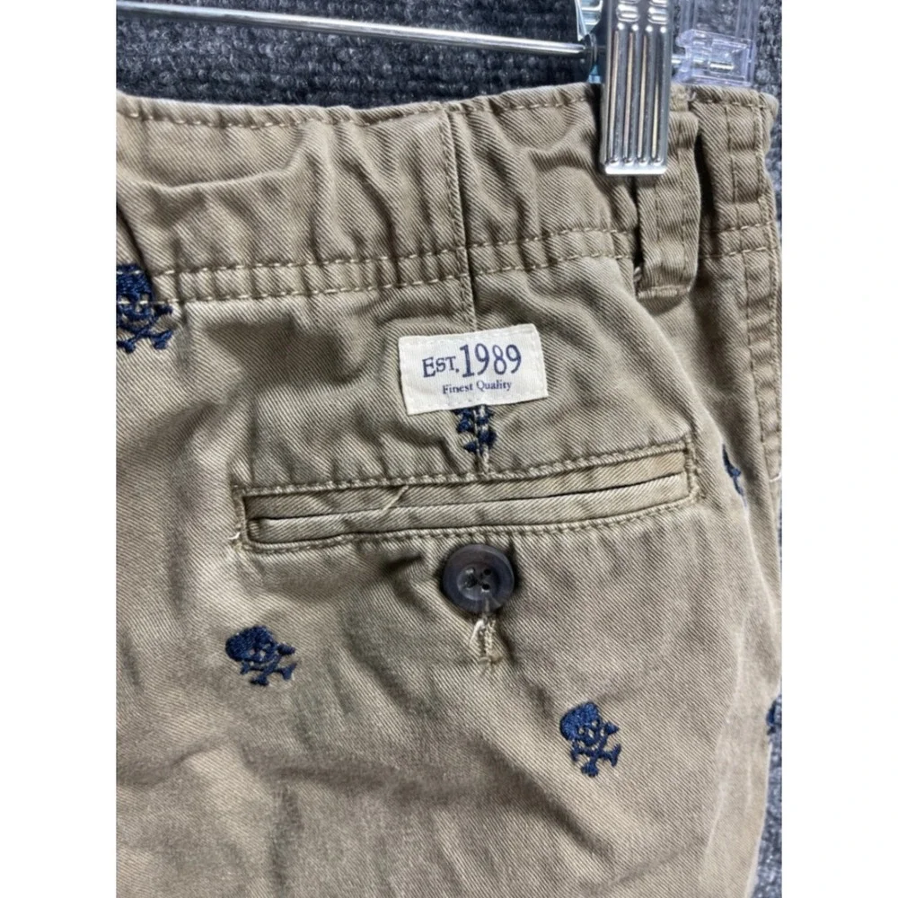The Children's Place Boys Size 14 Skull Print Khaki Pants Casual